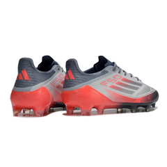 Chuteira Campo FG Adidas F50 Elite Branca, Cinza e Laranja