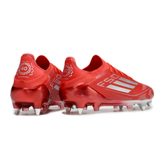 Chuteira Campo Molhado SG Adidas F50 Primeknit Elite Pack Soccer.Com Preta e Vermelha
