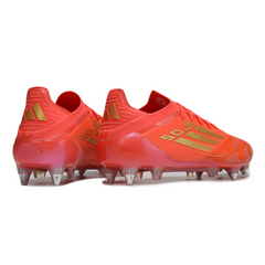 Chuteira Campo Molhado SG Adidas F50 Primeknit Elite Vermelha e Amarela