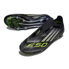 Chuteira Campo FG Adidas F50 Elite Sem Cadarço Preta e Branca