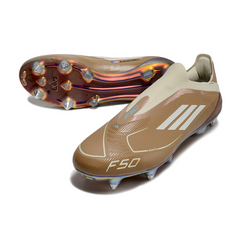Chuteira Campo Molhado SG Adidas F50 Elite Sem Cadarço Pack Messi x Bad Bunny