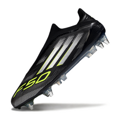 Chuteira Campo Molhado SG Adidas F50 Elite Sem Cadarço Preta, Branca e Verde