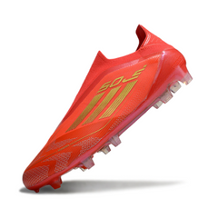Chuteira Campo FG Adidas F50 Elite Sem Cadarço Vermelha e Amarela