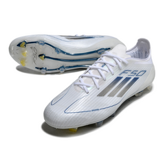 Chuteira Campo FG Adidas F50 Elite Branca e Azul