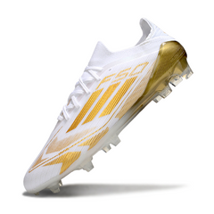 Chuteira Campo FG Adidas F50 Primeknit Elite Branca e Dourada