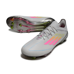 Chuteira Campo FG Adidas F50 Primeknit Elite Cinza, Rosa e Amarela