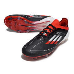 Chuteira Campo FG Adidas F50 Primeknit Elite Preta, Branca e Vermelha