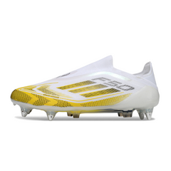 Chuteira Campo Molhado SG Adidas F50 Elite Sem Cadarço Pack Kings League Preta e Vermelha