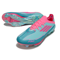 Chuteira Campo FG Adidas F50+ Elite Azul-Clara e Rosa
