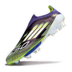 Chuteira Campo FG Adidas F50+ Elite Sem Cadarço Roxa e Verde