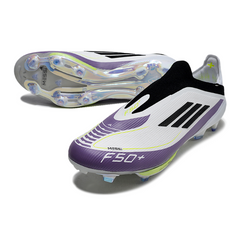 Chuteira Campo FG Adidas F50+ Elite Sem Cadarço Preta e Laranja