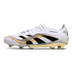 Chuteira Campo FG Adidas Predator 25 Elite Branca e Dourada