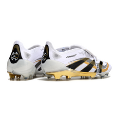 Chuteira Campo FG Adidas Predator 25 Elite Com Língua Branca e Dourada
