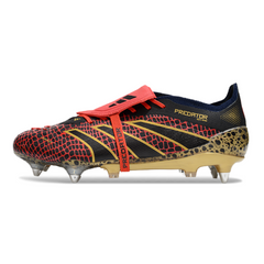 Chuteira Campo Molhado SG Adidas Predator 25 Elite DF Preta, Vermelha e Amarela