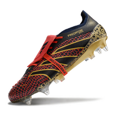 Chuteira Campo Molhado SG Adidas Predator 25 Elite DF Preta, Vermelha e Amarela