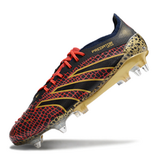 Chuteira Campo Molhado SG Adidas Predator 25 Elite Preta, Vermelha e Amarela