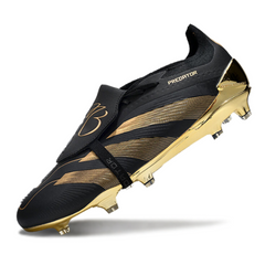 Chuteira Campo FG Adidas Predator 30 Elite Com Língua Preta e Dourada Bellingham Pack