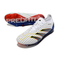 Chuteira Campo FG Adidas Predator 30 Elite Branca, Azul e Laranja