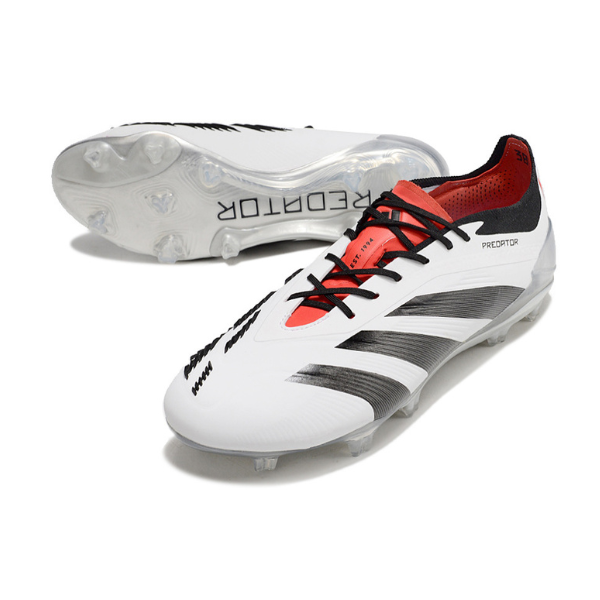 Chuteira Campo Adidas Predator 30 Elite FG Branca, Preta e Vermelha - VENI Futebol