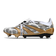 Chuteira Campo Molhado SG Adidas Predator 30 Elite Branca Cinza e Amarela