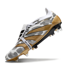 Chuteira Campo Molhado SG Adidas Predator 30 Elite Branca Cinza e Amarela