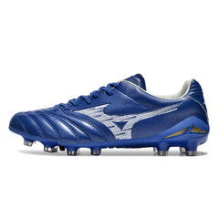 Chuteira Campo FG Mizuno Morelia Neo IV Pro Azul e Branca