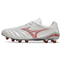 Chuteira Campo FG Mizuno Morelia Neo IV Pro Branca e Vermelha