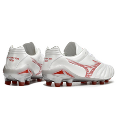 Chuteira Campo FG Mizuno Morelia Neo IV Pro Branca e Vermelha