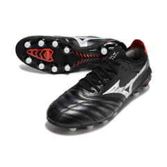 Chuteira Campo FG Mizuno Morelia Neo IV Elite Preta Branca e Vermelha