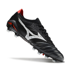 Chuteira Campo FG Mizuno Morelia Neo IV Elite Preta Branca e Vermelha
