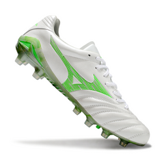 Chuteira Campo FG Mizuno Morelia Neo IV Pro Branca e Verde