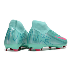Chuteira Campo Sintético AG Nike Air Zoom Mercurial Superfly 10 Academy Azul-Clara e Rosa