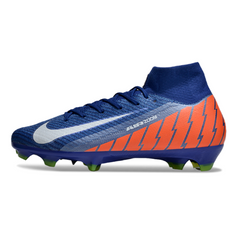 Chuteira Campo FG Nike Air Zoom Mercurial Superfly 10 Elite Azul e Laranja