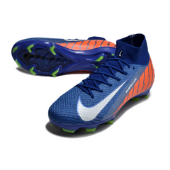 Chuteira Campo FG Nike Air Zoom Mercurial Superfly 10 Elite Azul e Laranja