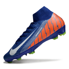 Chuteira Campo FG Nike Air Zoom Mercurial Superfly 10 Elite Azul e Laranja