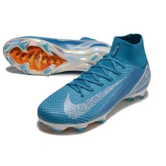 Chuteira Campo FG Nike Air Zoom Mercurial Superfly 10 Elite Azul e Branca