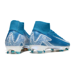Chuteira Campo FG Nike Air Zoom Mercurial Superfly 10 Elite Azul e Branca