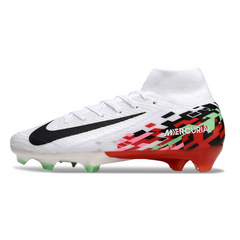 Chuteira Campo FG Nike Air Zoom Mercurial Superfly 10 Elite Branca, Vermelha e Preta