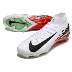 Chuteira Campo FG Nike Air Zoom Mercurial Superfly 10 Elite Branca, Vermelha e Preta