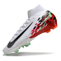 Chuteira Campo FG Nike Air Zoom Mercurial Superfly 10 Elite Branca, Vermelha e Preta