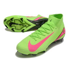 Chuteira Campo FG Nike Air Zoom Mercurial Superfly 10 Elite Verde e Rosa