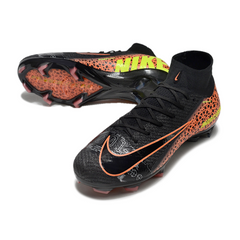 Chuteira Campo FG Nike Air Zoom Mercurial Superfly 10 Elite Preta e Laranja