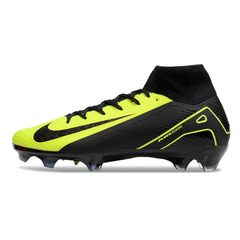 Chuteira Campo FG Nike Air Zoom Mercurial Superfly 10 Elite Preta e Verde-Clara