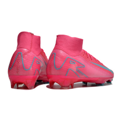 Chuteira Campo FG Nike Air Zoom Mercurial Superfly 10 Elite Rosa e Azul-Clara