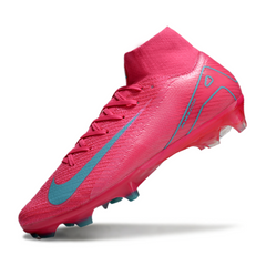 Chuteira Campo FG Nike Air Zoom Mercurial Superfly 10 Elite Rosa e Azul-Clara