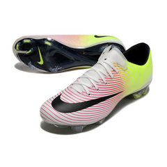 Chuteira Campo FG Nike Air Zoom Mercurial Vapor 10 Elite Branca, Vermelha e Amarela
