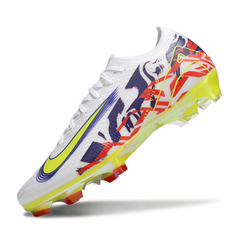 Chuteira Campo FG Nike Air Zoom Mercurial Vapor 16 Elite Branca e Roxa