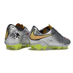 Chuteira Campo FG Nike Phantom Hypervenom Elite Cinza, Dourada e Rosa
