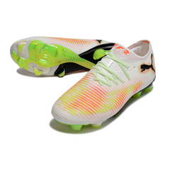 Chuteira Campo FG Puma Future 8 Low Cut Branca Laranja e Verde