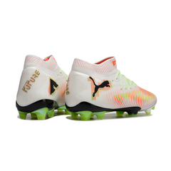 Chuteira Campo FG Puma Future 8 Branca Laranja e Verde
